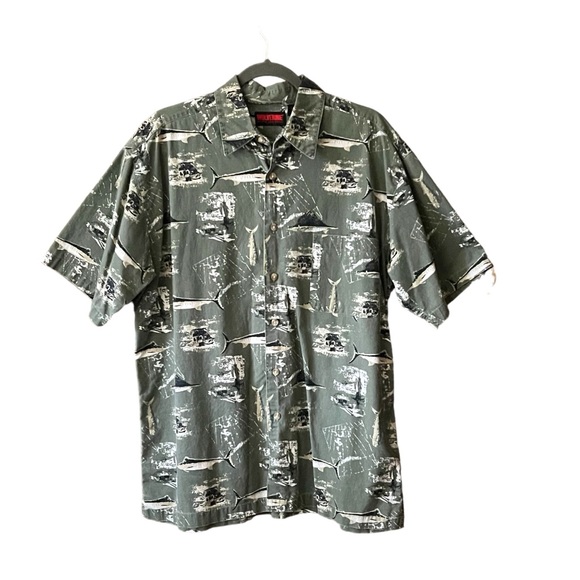 Wolverine Men’s Graphic Fish related on back and front button shirt. Sz.L - Picture 3 of 9